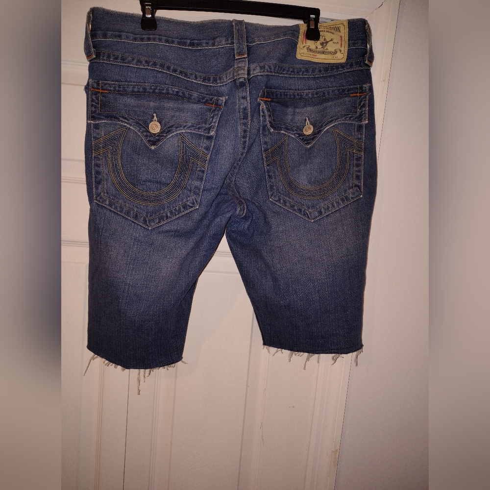 True Religion Distressed Blue Jean Shorts - Picture 13 of 13